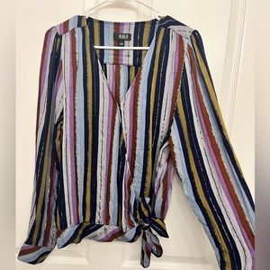 Multicolored side wrap blouse from A New Approach